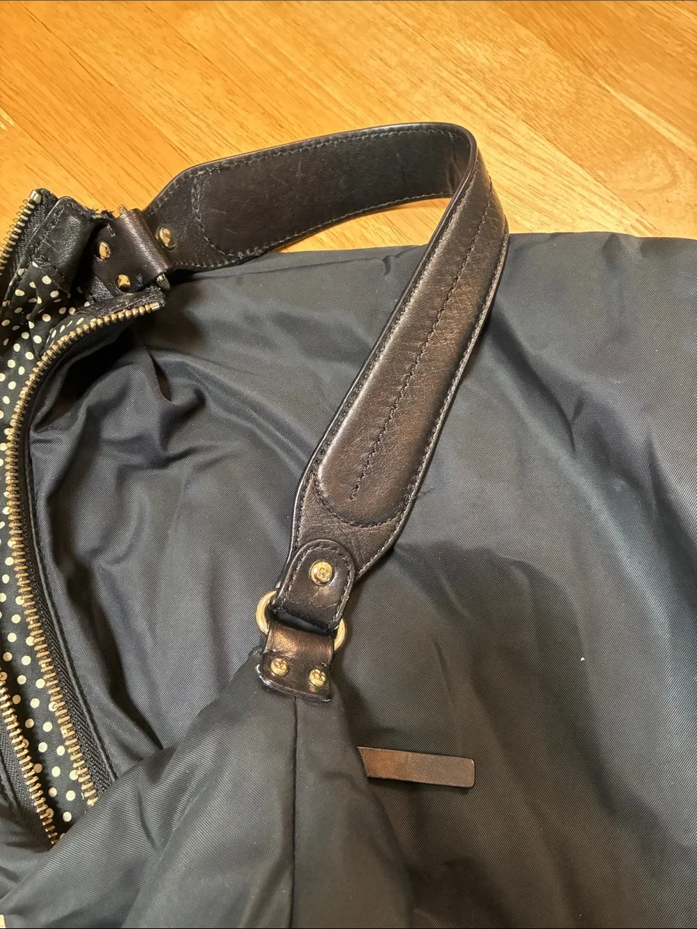 kate spade Black Nylon Shoulder Bag with Leather Strap